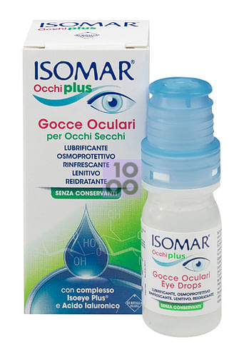 Image of ISOMAR OCCHI PLUS GOCCE OCULARI PER OCCHI SECCHI ALL'ACIDO IALURONICO 0,25% 10 ML